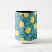 Tulips in blau und gelb tasse (Zentrum)