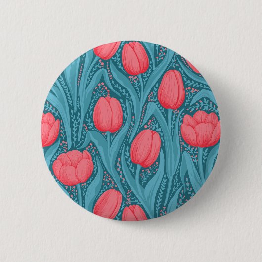 Tulips in blau und rot button (Vorderseite)