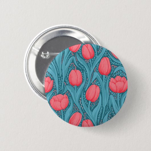 Tulips in blau und rot button (Vorne & Hinten)