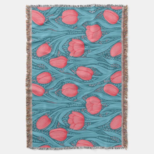 Tulips in blau und rot decke (Vorderseite Vertikal)