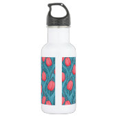 Tulips in blau und rot edelstahlflasche (Rückseite)