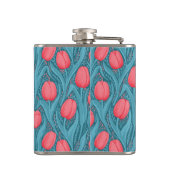 Tulips in blau und rot flachmann (Rückseite)