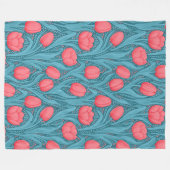 Tulips in blau und rot fleecedecke (Vorderseite (Horizontal))
