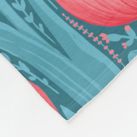 Tulips in blau und rot fleecedecke (Ecke)