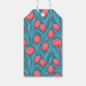 Tulips in blau und rot geschenkanhänger (Rückseite)