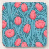 Tulips in blau und rot getränkeuntersetzer (Vorderseite)
