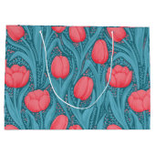 Tulips in blau und rot große geschenktüte (Rückseite)