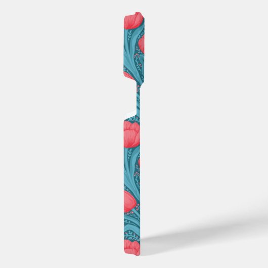 Tulips in blau und rot iPhone hülle (Rechte Seite)