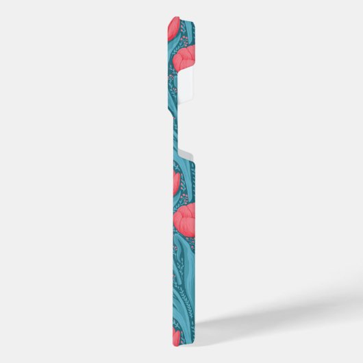 Tulips in blau und rot iPhone hülle (Linke Seite)