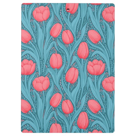 Tulips in blau und rot klemmbrett (Rückseite)