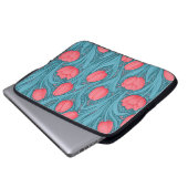 Tulips in blau und rot laptopschutzhülle (Vorne Knopf)