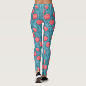 Tulips in blau und rot leggings (Rückseite)