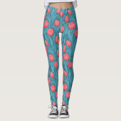 Tulips in blau und rot leggings (Vorderseite)