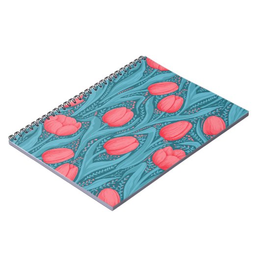 Tulips in blau und rot notizblock (Linke Seite)