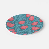 Tulips in blau und rot pappteller (Schrägansicht)