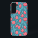 Tulips in blau und rot samsung galaxy hülle<br><div class="desc">Tulissen in blau und rot,  nahtlos</div>