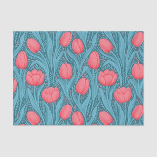 Tulips in blau und rot seidenpapier (Vorderseite)