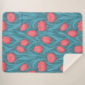 Tulips in blau und rot sherpadecke (Vorderseite (Horizontal))