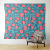 Tulips in blau und rot wandteppich (Beispiel (Horizontal))