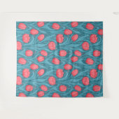 Tulips in blau und rot wandteppich (Vorderseite (Horizontal))