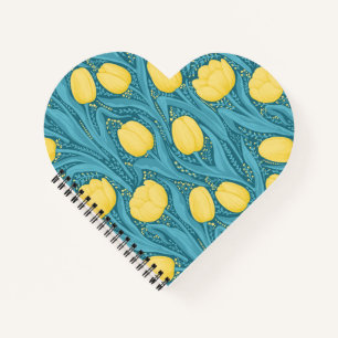 Tulips in blue and yellow notizblock
