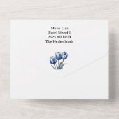 Tulips in Delft Blue All In One Einladung (Rückseite)