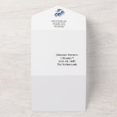 Tulips in Delft Blue benutzerdefinierbar All In One Einladung (Außenbereich)