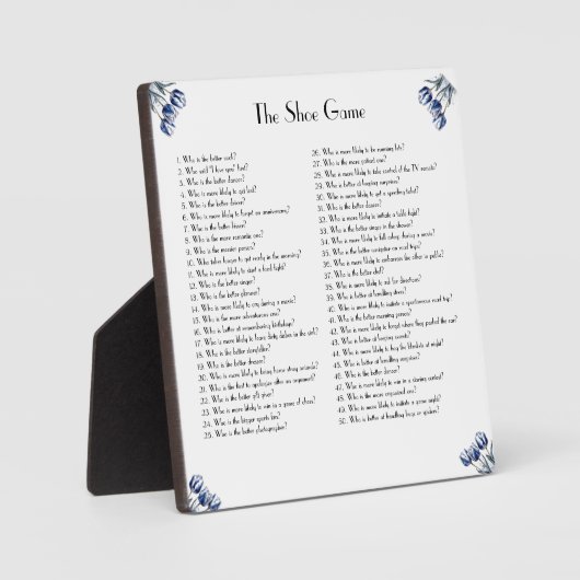 Tulips in Delft Blue benutzerdefinierbar Fotoplatte (Vorderseite)