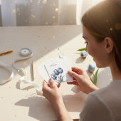 Tulips in Delft Blue benutzerdefinierbar Geschenkanhänger