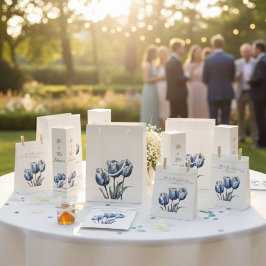 Tulips in Delft Blue benutzerdefinierbar Geschenktütchen
