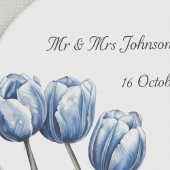 Tulips in Delft Blue benutzerdefinierbar Getränkeuntersetzer