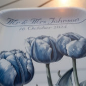 Tulips in Delft Blue benutzerdefinierbar Pappteller