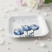 Tulips in Delft Blue benutzerdefinierbar Pappteller