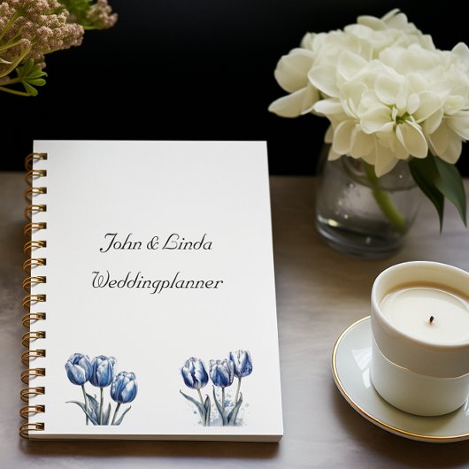 Tulips in Delft Blue, benutzerdefinierbar Planer