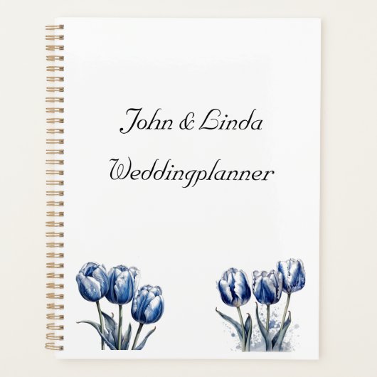 Tulips in Delft Blue, benutzerdefinierbar Planer (Vorderseite)