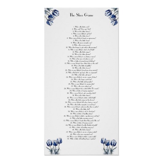 Tulips in Delft Blue benutzerdefinierbar Poster (Vorderseite)