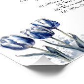 Tulips in Delft Blue benutzerdefinierbar Poster (Ecke)