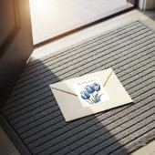 Tulips in Delft Blue, benutzerdefinierbar Quadratischer Aufkleber