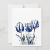 Tulips in Delft Blue benutzerdefinierbar RSVP Karte (Rückseite)