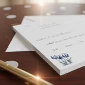 Tulips in Delft Blue benutzerdefinierbar RSVP Karte