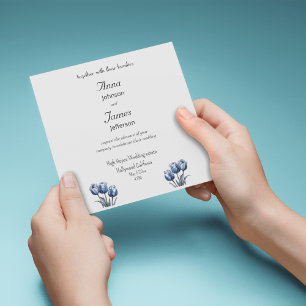 Tulips in Delft Blue benutzerdefinierbar Save The Date