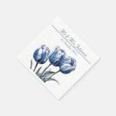Tulips in Delft Blue benutzerdefinierbar Serviette (Ecke)