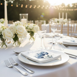 Tulips in Delft Blue benutzerdefinierbar Serviette