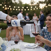Tulips in Delft Blue benutzerdefinierbar Weinetikett