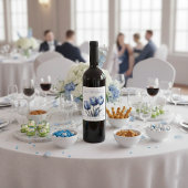 Tulips in Delft Blue benutzerdefinierbar Weinetikett