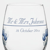 Tulips in Delft Blue benutzerdefinierbar Weinglas Ohne Stiel