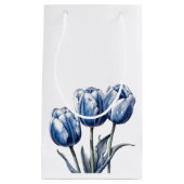 Tulips in Delft Blue Kleine Geschenktüte (Vorderseite)
