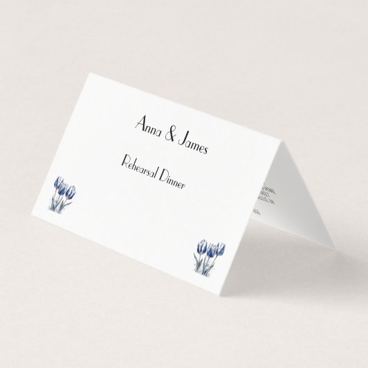 Tulips in Delft Blue mit benutzerdefinierbarer Kar (Vorderseite)