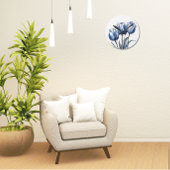 Tulips in Delft Blue Runde Wanduhr