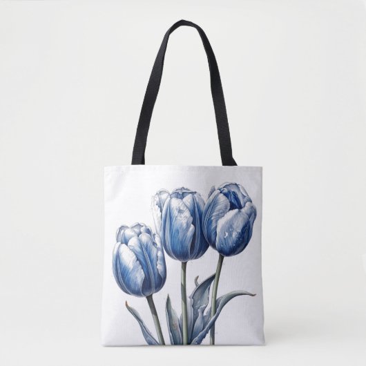 Tulips in Delft Blue Tasche (Vorderseite)